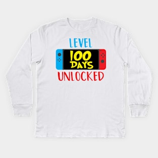 Level 100 Days Unlocked Kids Long Sleeve T-Shirt
